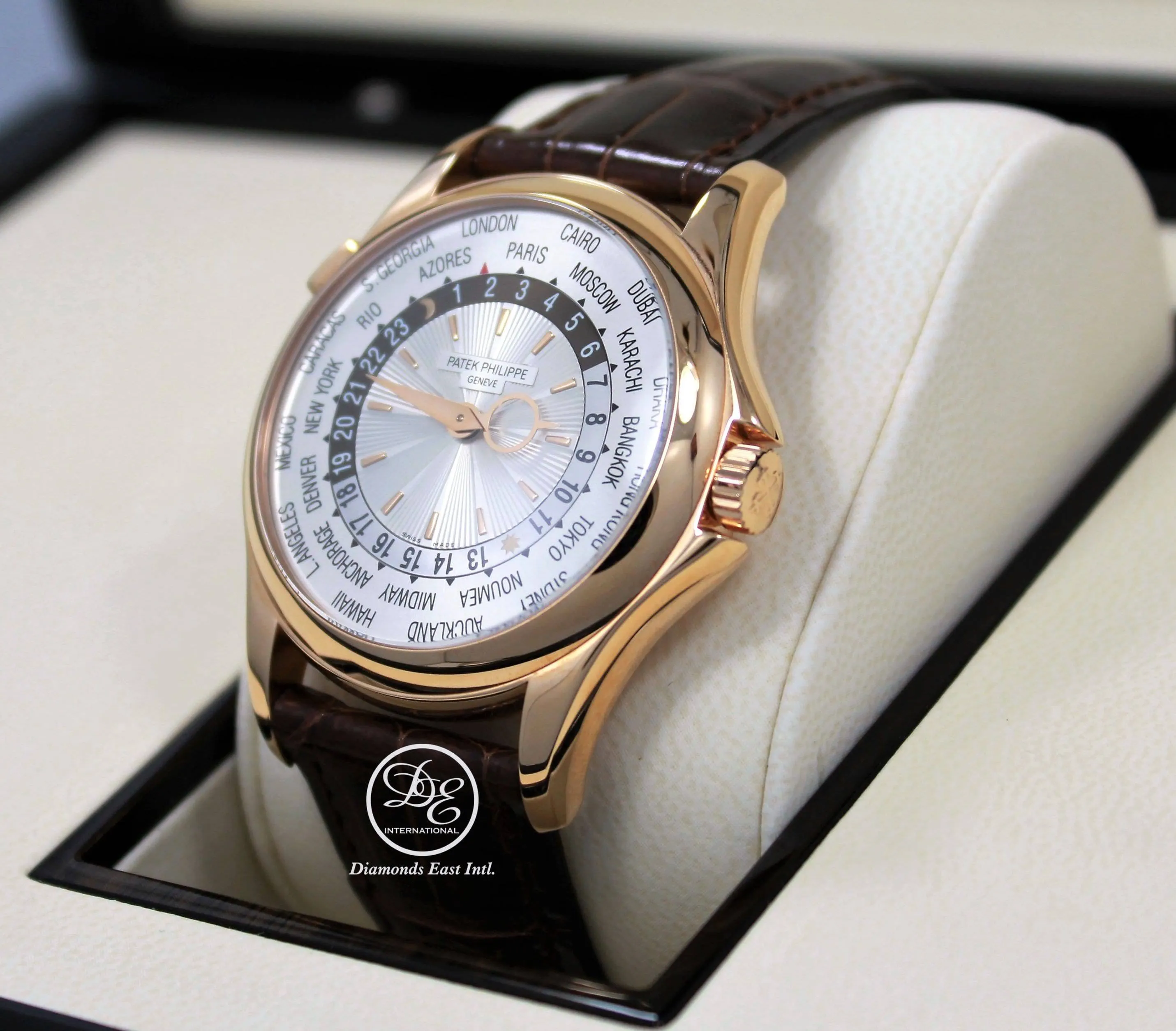 Patek Philippe World Time 5130R 18K Rose Gold  Mechanical Silver Dial BOX/PAPERS