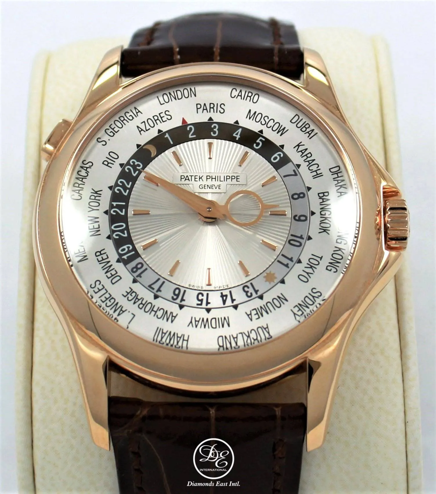 Patek Philippe World Time 5130R 18K Rose Gold  Mechanical Silver Dial BOX/PAPERS