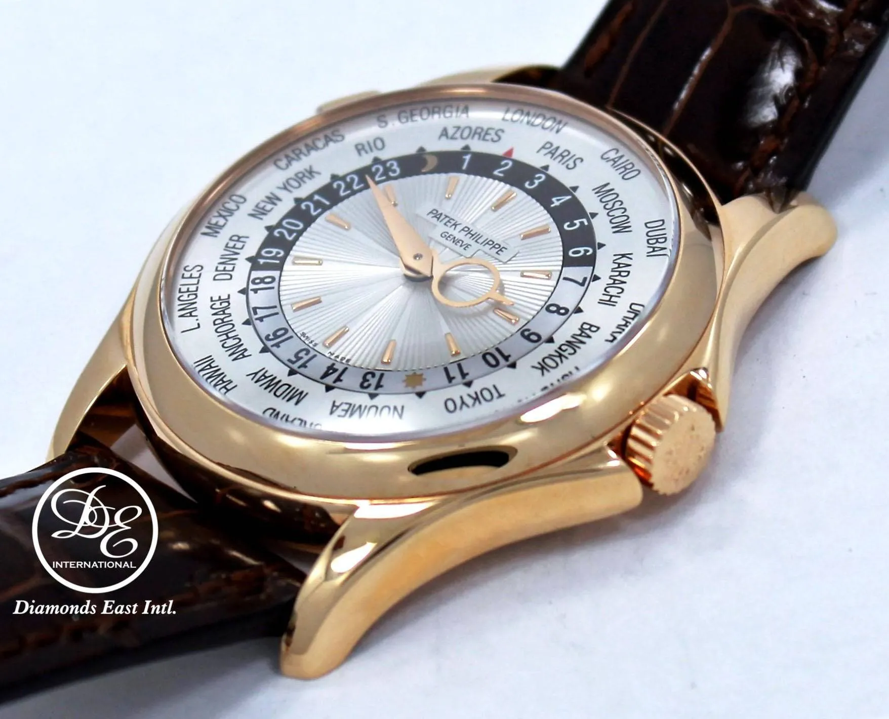 Patek Philippe World Time 5130R 18K Rose Gold  Mechanical Silver Dial BOX/PAPERS