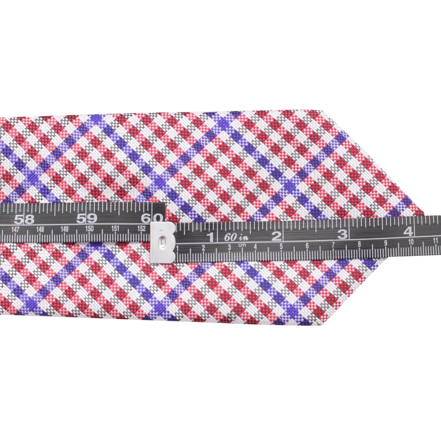Patriot - Red, White, and Blue Gingham Patterned Long Necktie