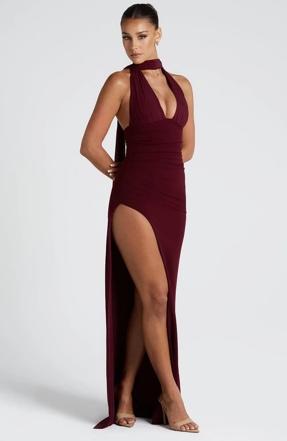 Paulina Maxi Dress - Cherry Lacquer