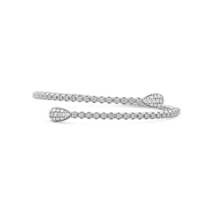 Pavé Teardrop Half Eternity Lab Diamond Flex Bangle