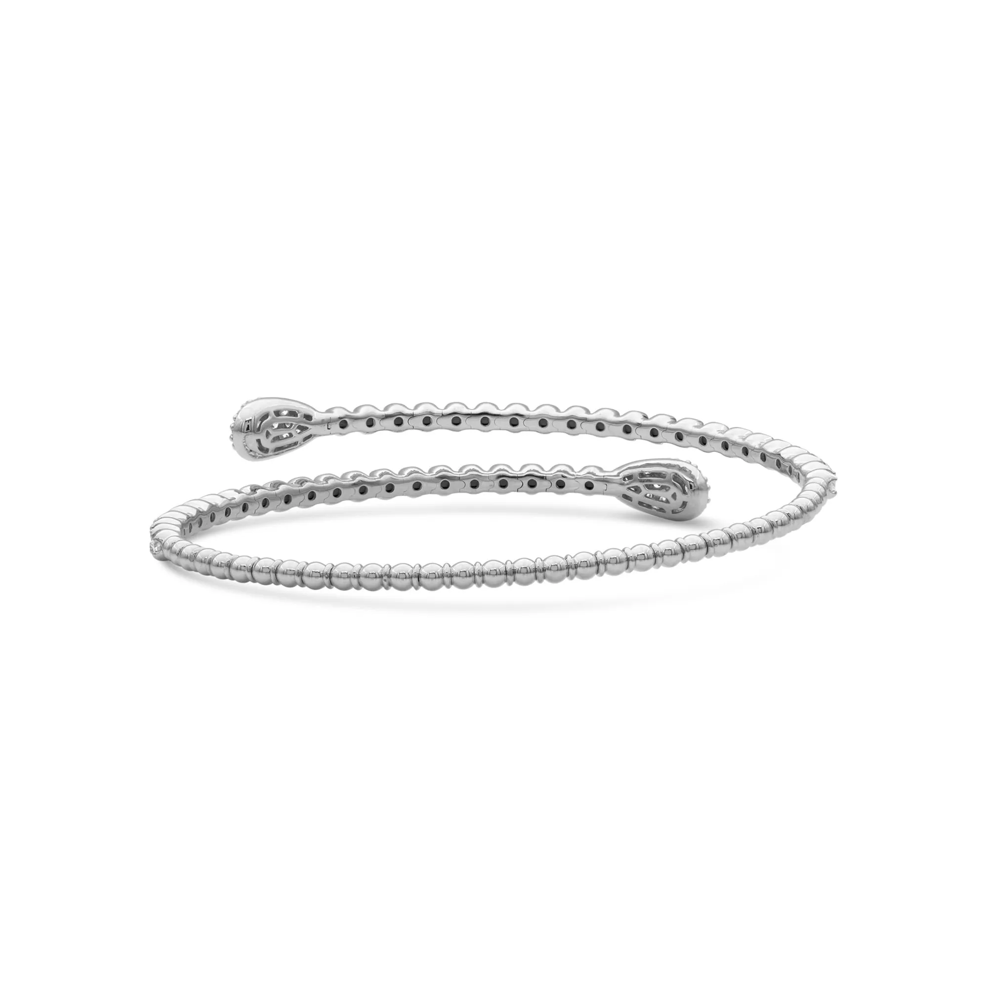Pavé Teardrop Half Eternity Lab Diamond Flex Bangle