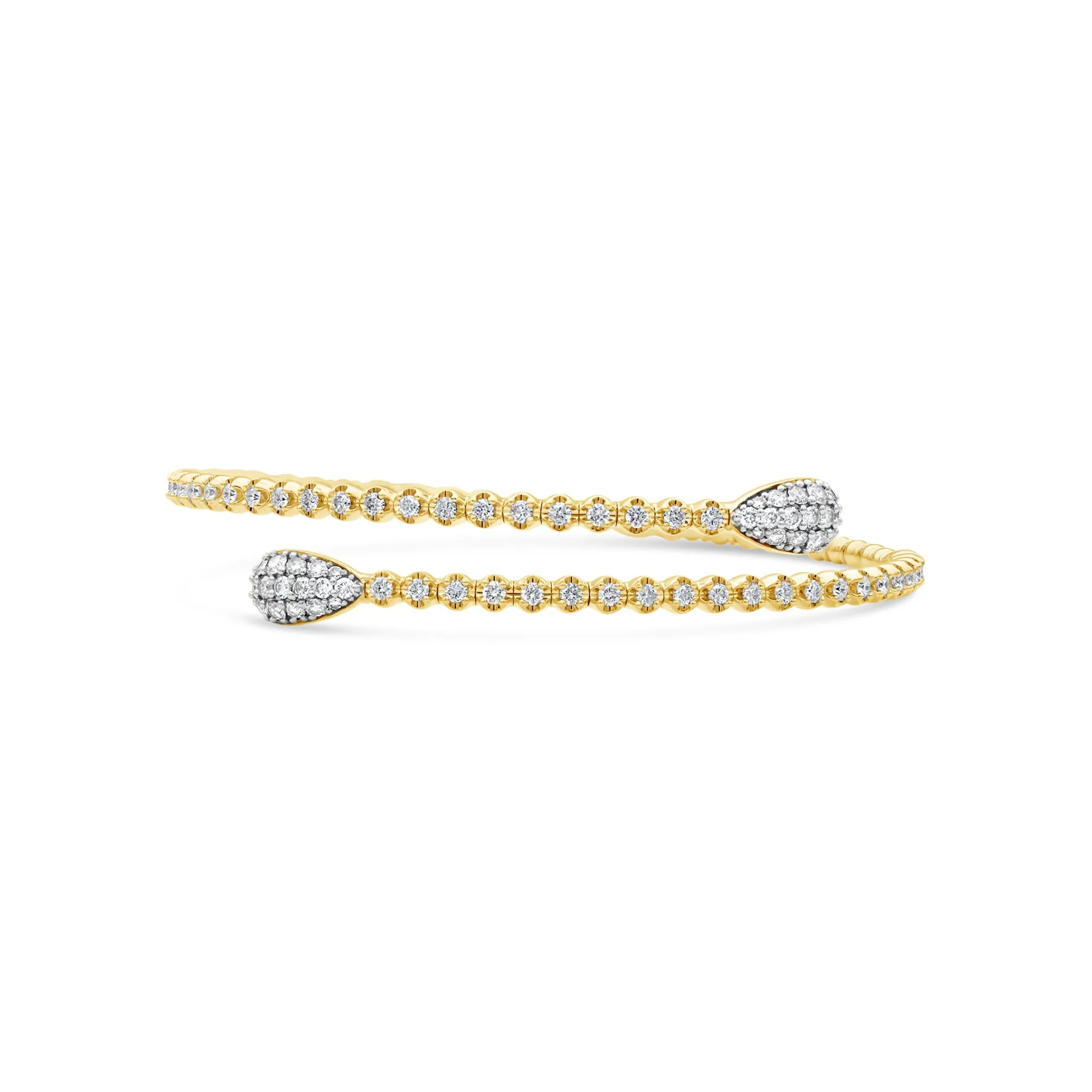 Pavé Teardrop Half Eternity Lab Diamond Flex Bangle