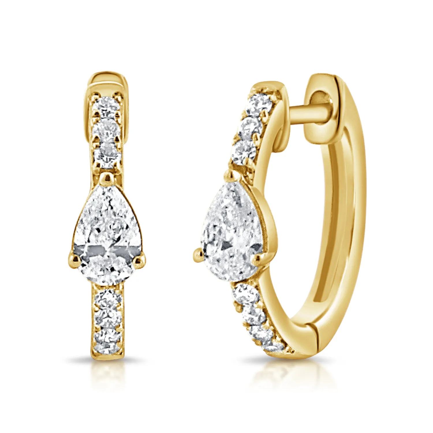 Pear Diamond Huggie