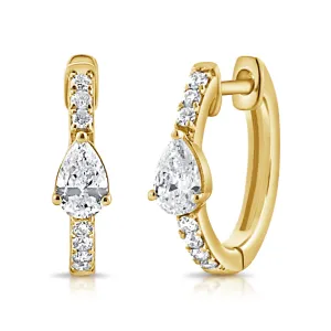 Pear Diamond Huggie