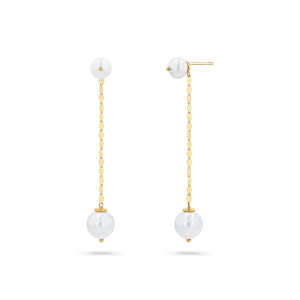Pearl Drop Demure Chain Earrings