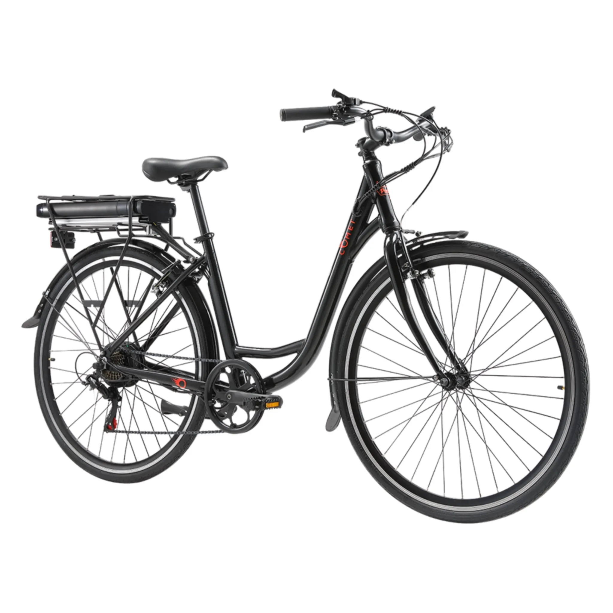 Pedal Comet Electric Cruiser Bike 374Wh Battery Black/Orange
