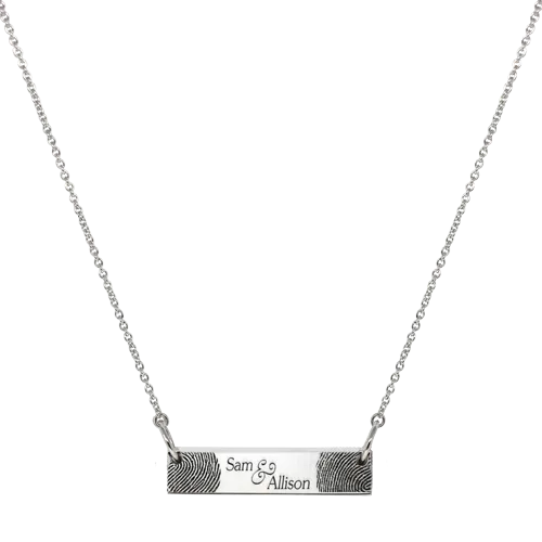 Personalized Bar Pendant Horizontal - Wedding/Anniversary Necklace or Bracelet