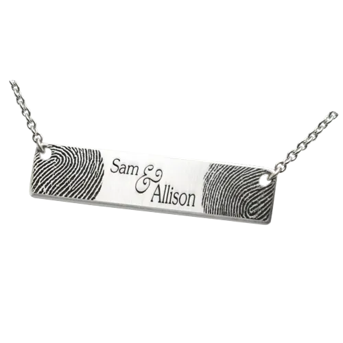 Personalized Bar Pendant Horizontal - Wedding/Anniversary Necklace or Bracelet