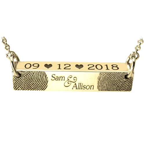 Personalized Bar Pendant Horizontal - Wedding/Anniversary Necklace or Bracelet