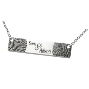 Personalized Bar Pendant Horizontal - Wedding/Anniversary Necklace or Bracelet