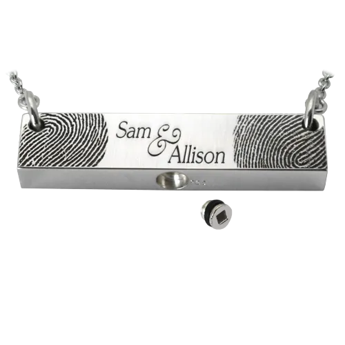Personalized Bar Pendant Horizontal - Wedding/Anniversary Necklace or Bracelet