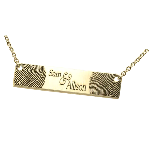 Personalized Bar Pendant Horizontal - Wedding/Anniversary Necklace or Bracelet