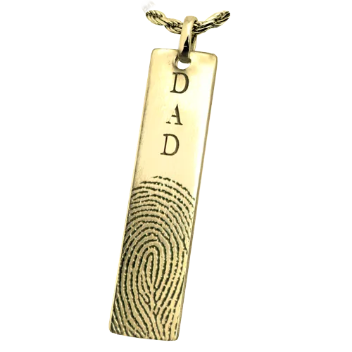 Personalized Bar Pendant Vertical Fingerprint