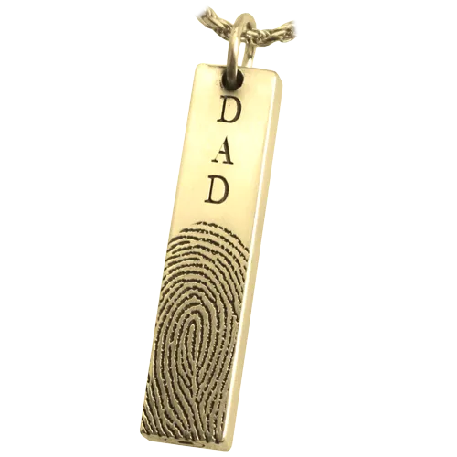Personalized Bar Pendant Vertical Fingerprint