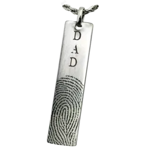 Personalized Bar Pendant Vertical Fingerprint