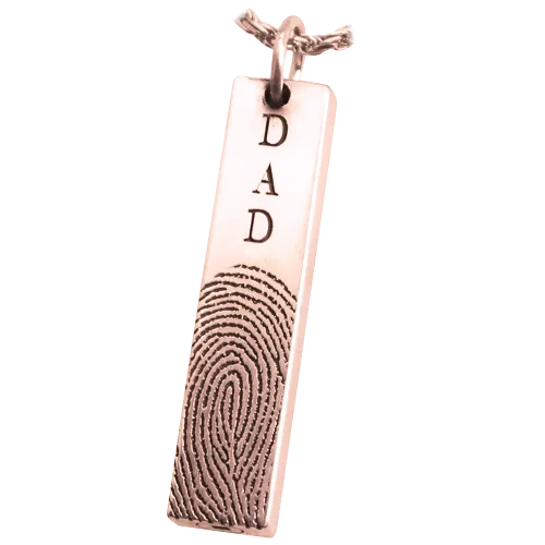 Personalized Bar Pendant Vertical Fingerprint