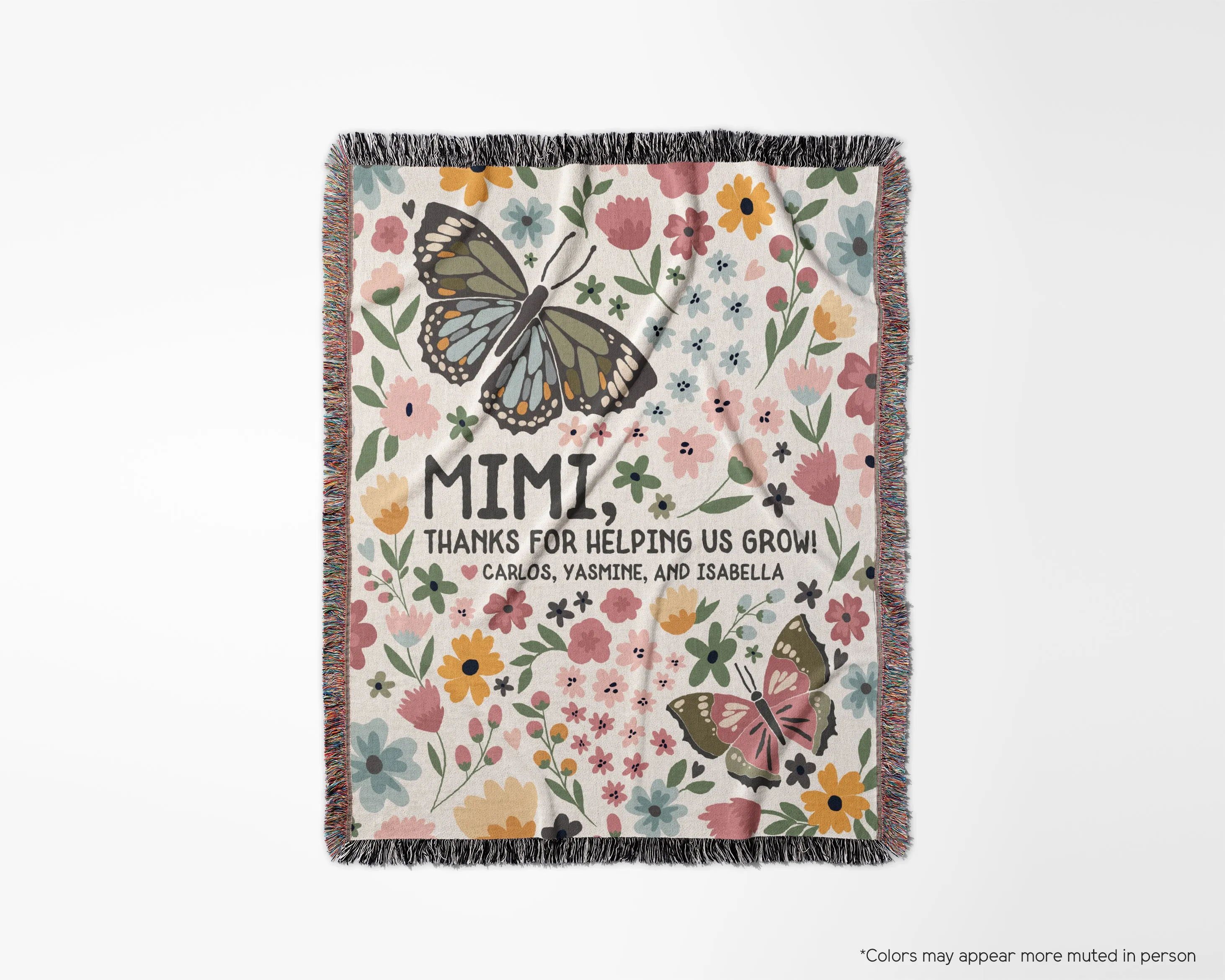Personalized Floral Mother Message Blanket