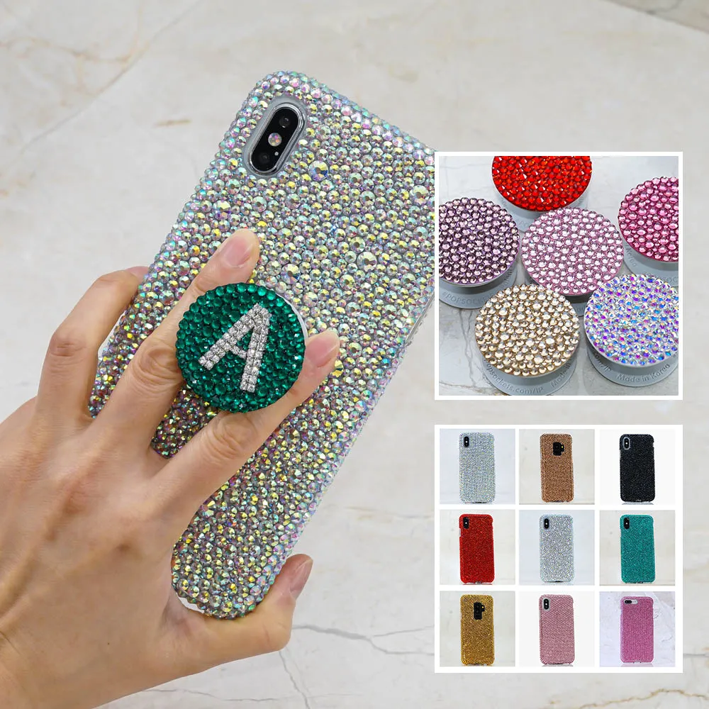 Personalized Genuine Crystals Design   PopSockets PopGrip - Pick Your Color (Style PS107)