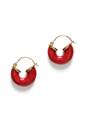 Petit Swell Hoop Earrings - Bright Red