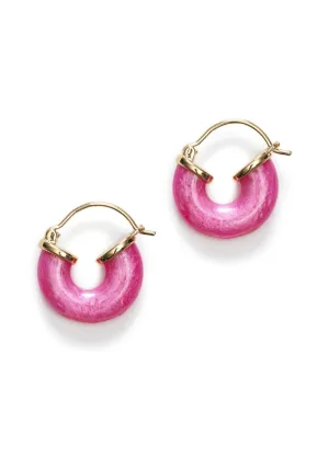 Petit Swell Hoop Earrings - Pink Lotus