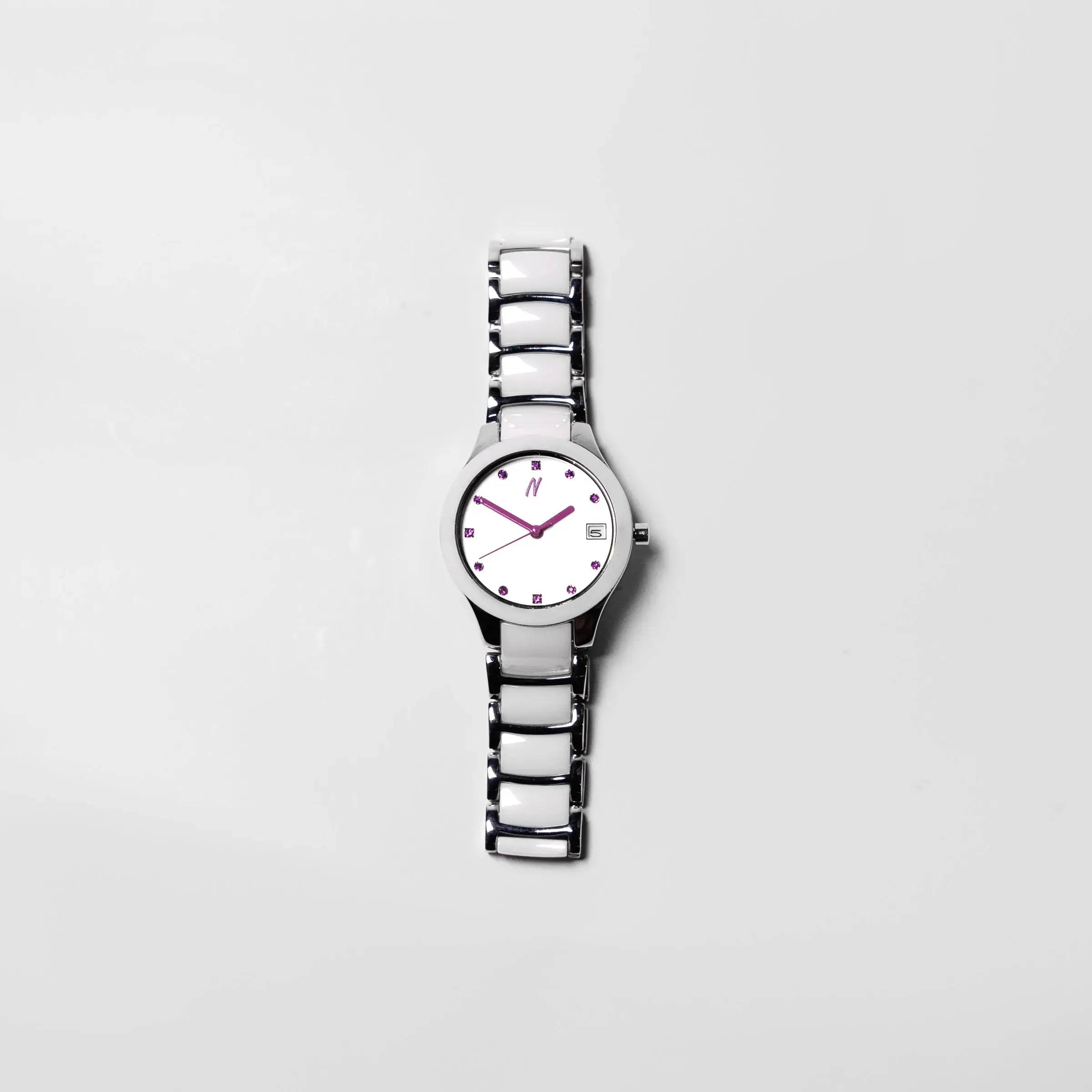 Petite Link Purple Reign 34MM Womens Ceramic Watch In White/Purple