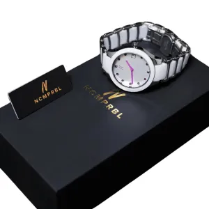 Petite Link Purple Reign 34MM Womens Ceramic Watch In White/Purple