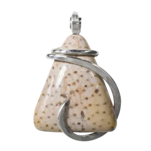 Petrified Palm Wood Handmade Stone Pendant Wrapped in Silver