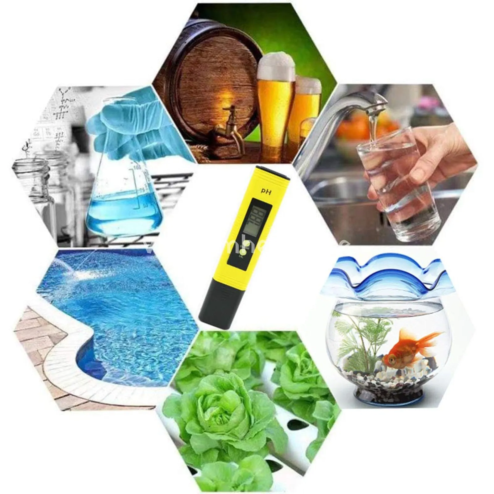 PH Meter for Water Hydroponics Digital PH Tester Pen 0.01 High Accuracy Pocket Size with 0-14 PH Measurement Range for Household Drinking, Pool and Aquarium (Blue)