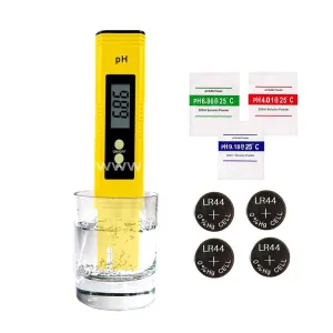 PH Meter for Water Hydroponics Digital PH Tester Pen 0.01 High Accuracy Pocket Size with 0-14 PH Measurement Range for Household Drinking, Pool and Aquarium (Blue)