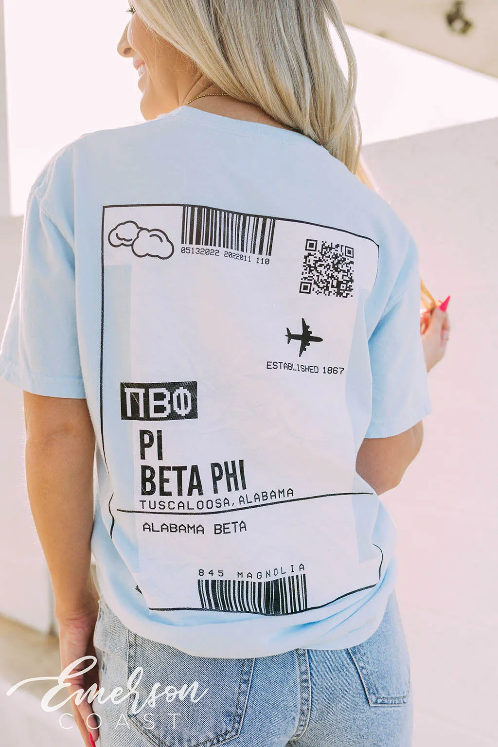 Pi Beta Phi PR Plane Ticket Tee