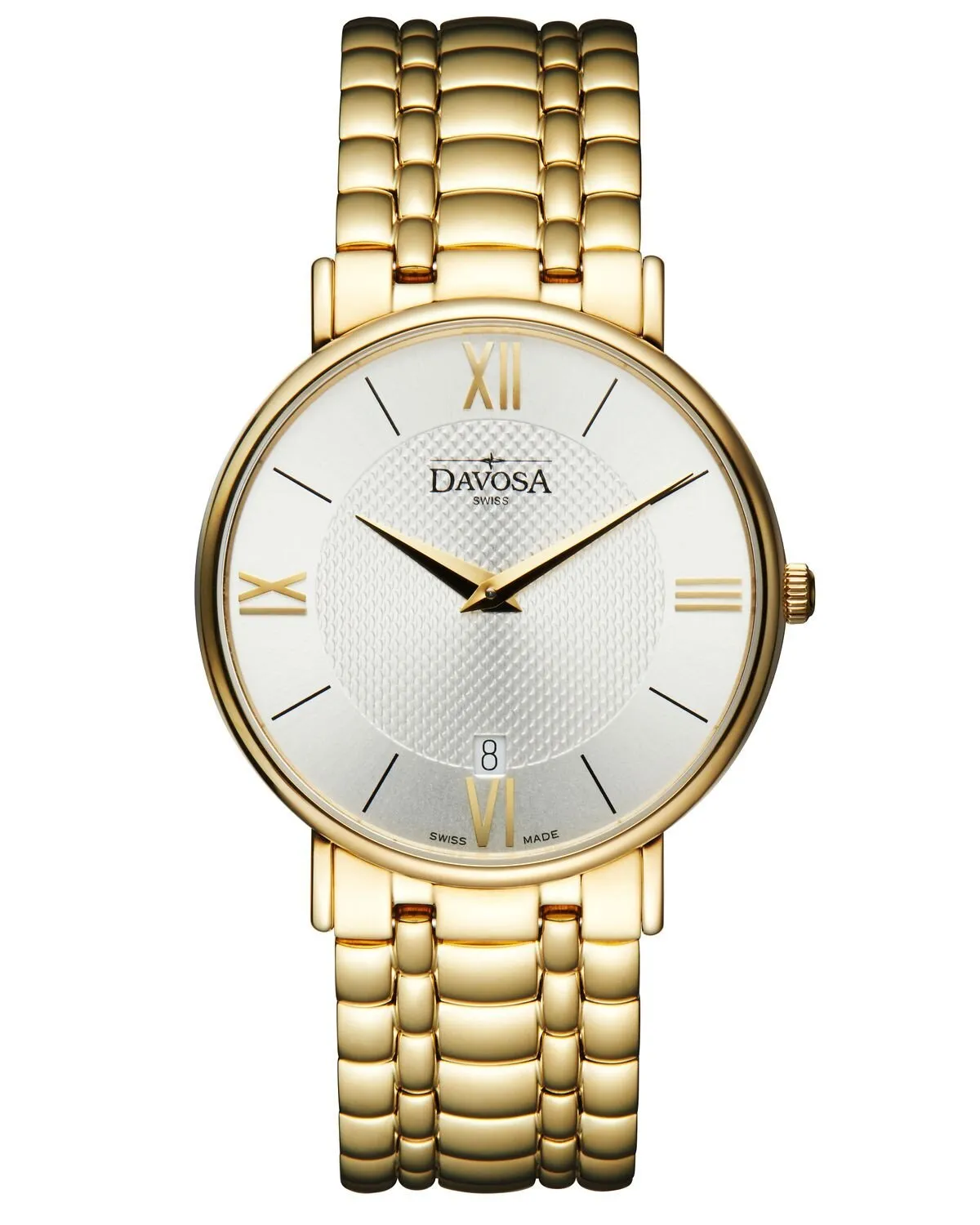 Pianos II Quartz PVD Guilloche Silver Gold Executive Watch 16347815