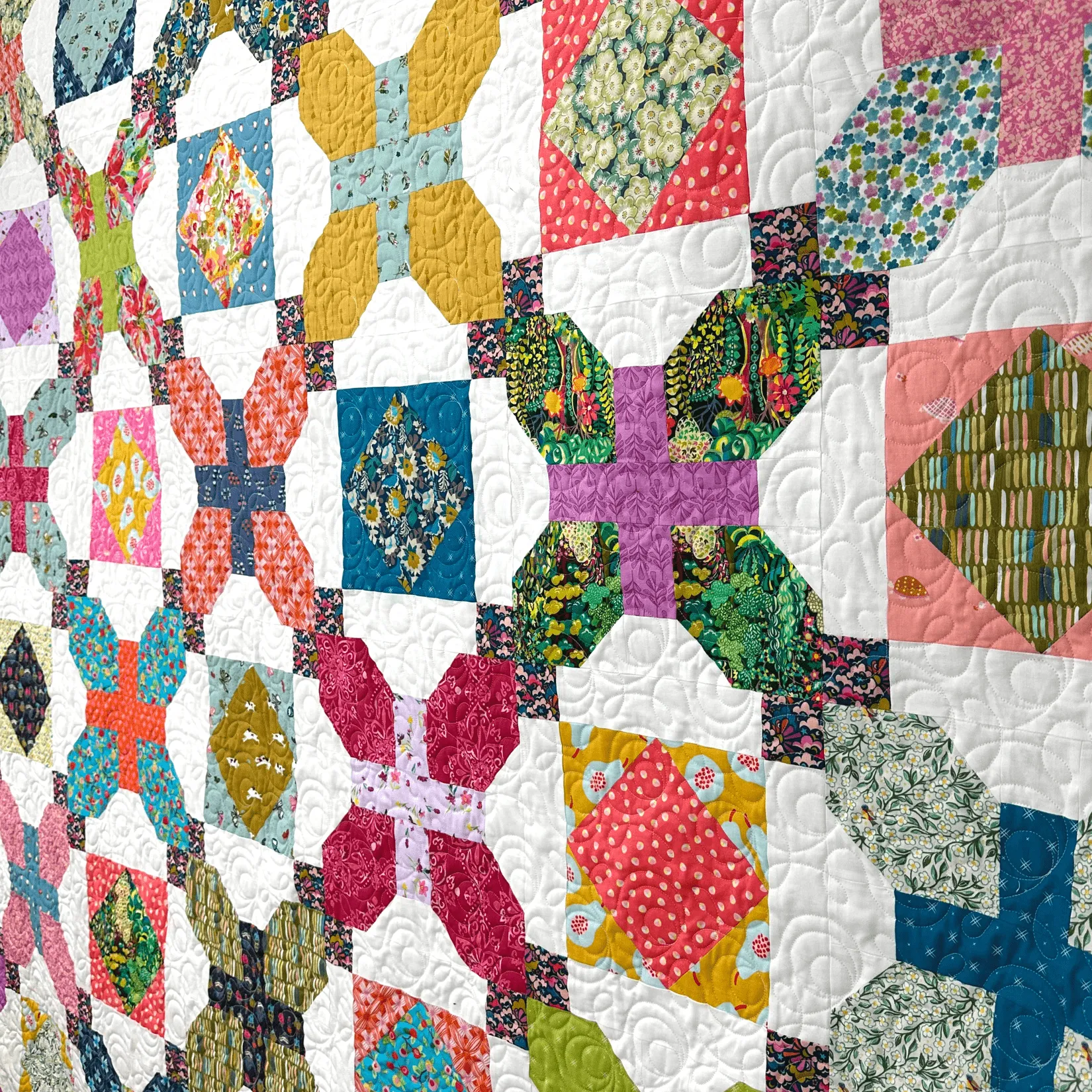 Piccadilly Fling Quilt Pattern (Digital PDF Download), by Pam Selkirk 76" x 76" Large Lap Size