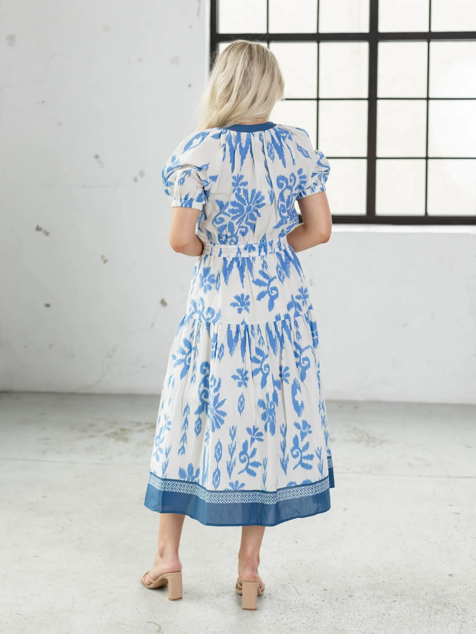 PINCH Contrast Floral Print Midi Dress