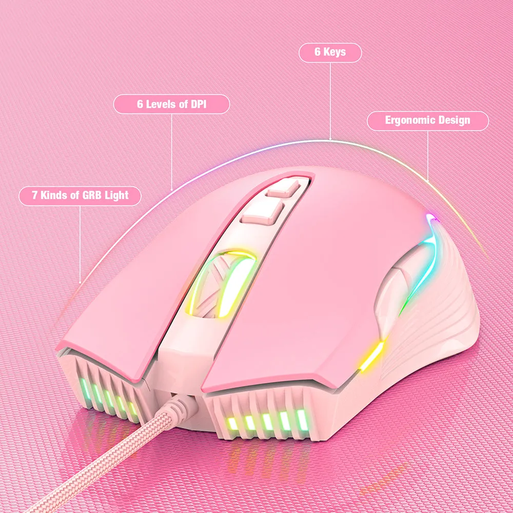 Pink Gaming Keyboard Set