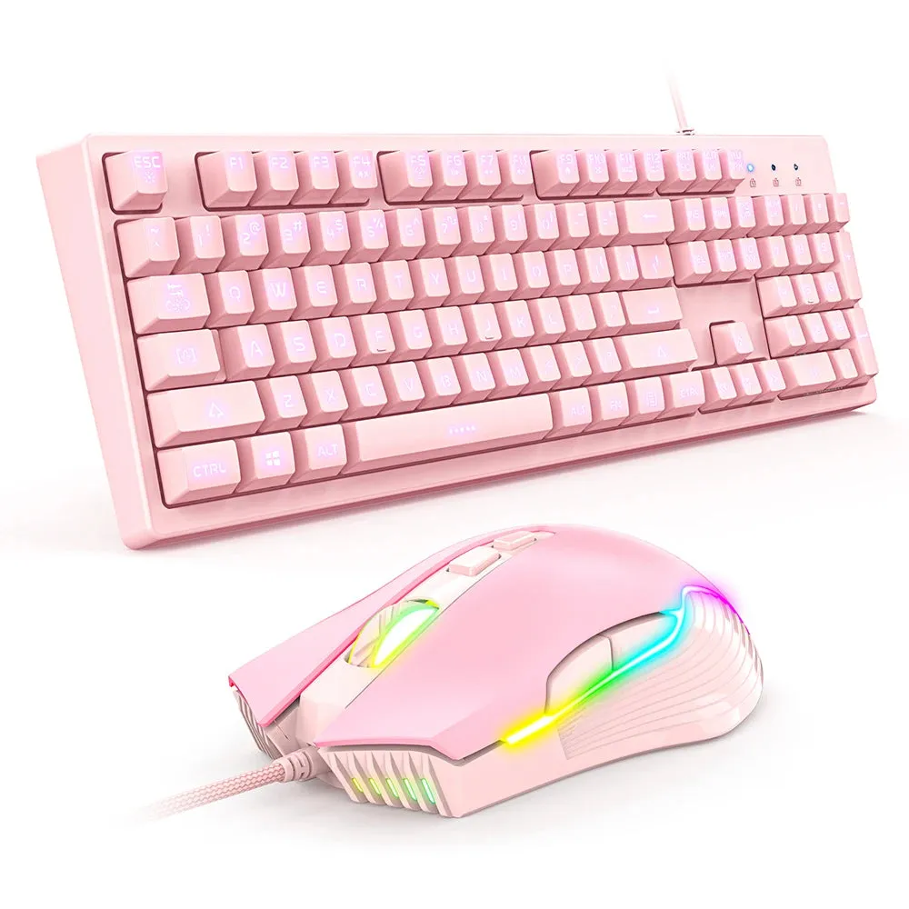 Pink Gaming Keyboard Set