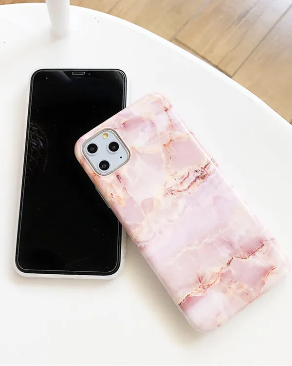 Pink Marble Silicone Iphone Case
