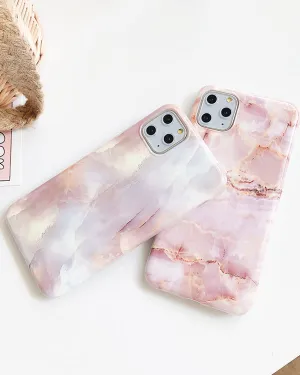 Pink Marble Silicone Iphone Case
