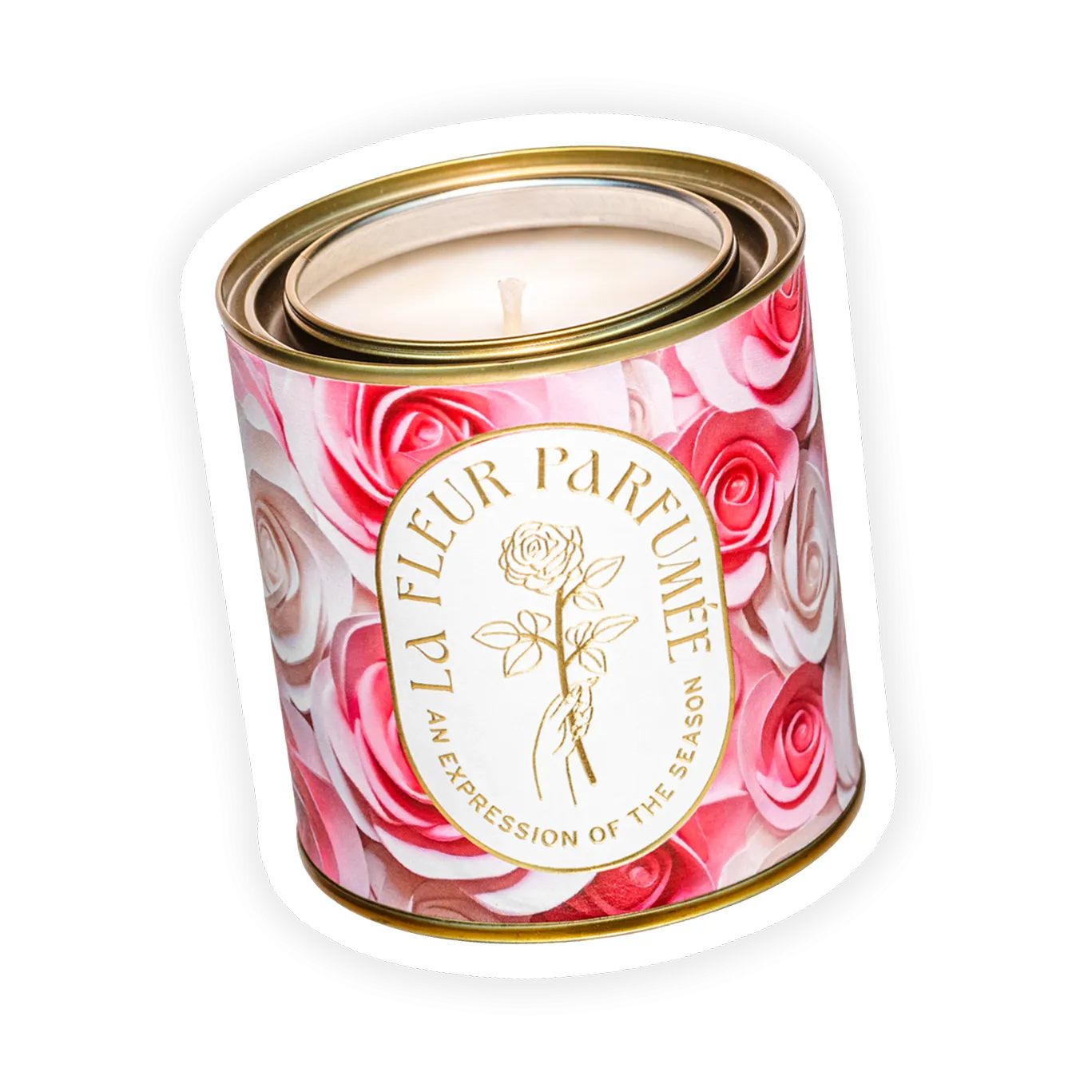 PINK ROSES TIN CANDLE