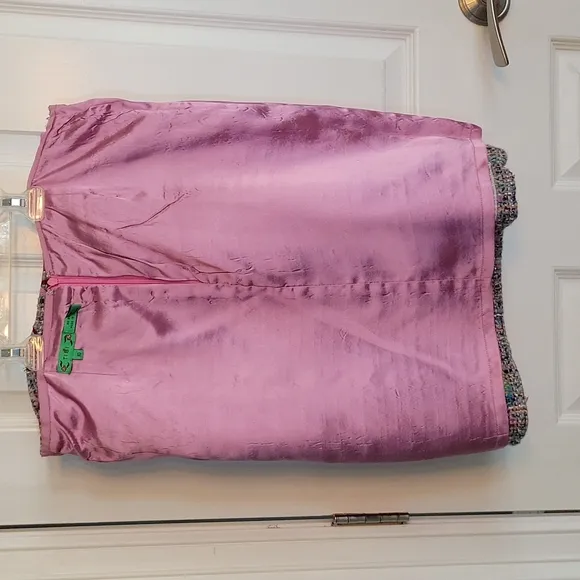 Pink skirt wool and lace lined skirt, UEC, TIBI from Canada sz 10