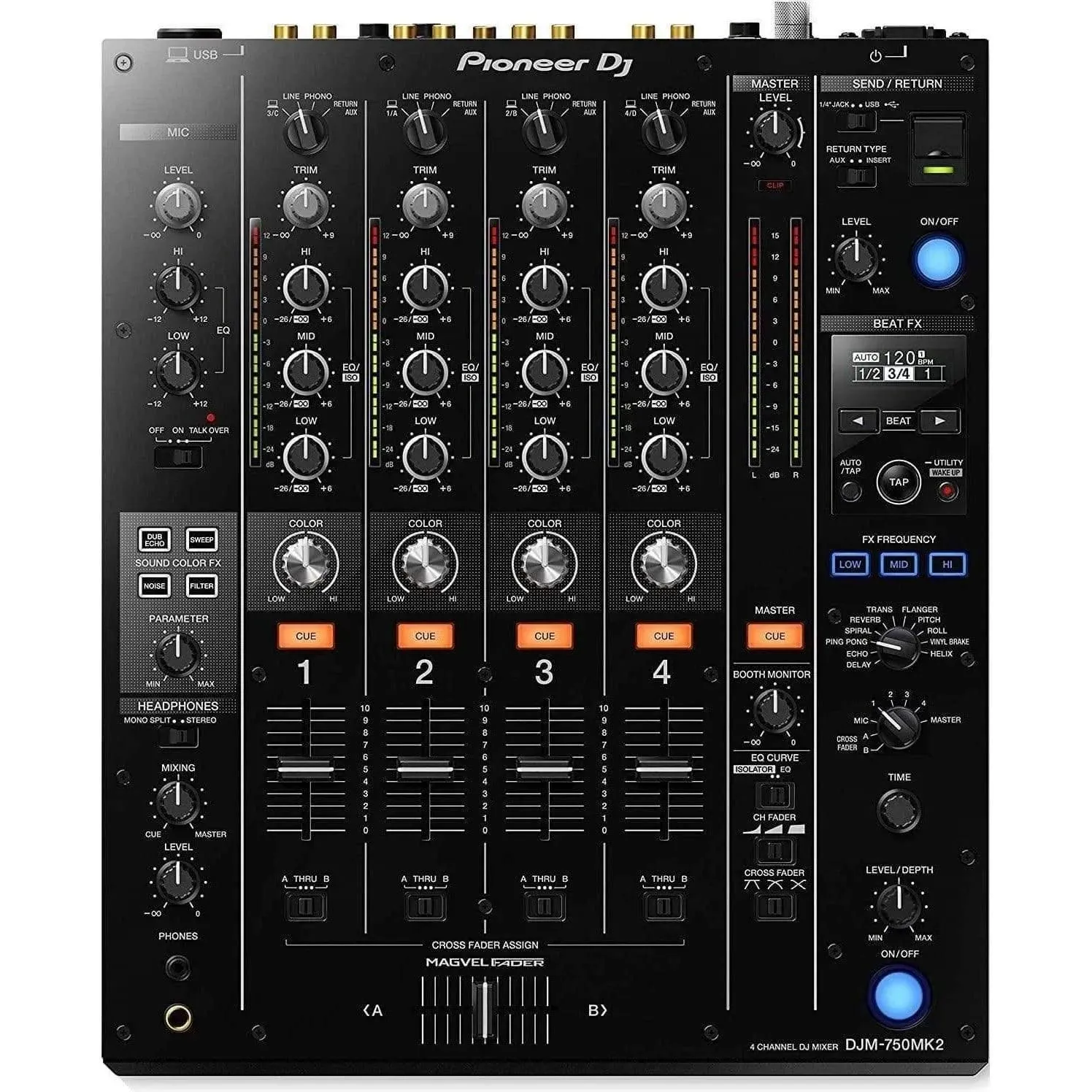 Pioneer DJ DJM-750MK2 4-channel DJ Mixer