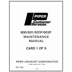 Piper 600,601,601P,602P 1981 Maintenance Manual (761-732)