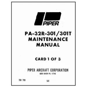Piper PA-32R-301, 301T Saratoga SP Maintenance Manual (761-719)