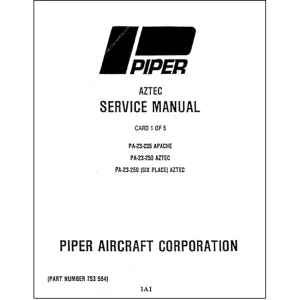 Piper PA23-235 Apache,250 & 250Aztec Maintenance Manual (753-564)