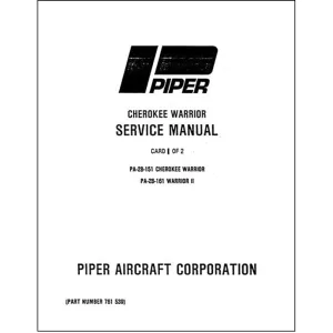 Piper PA28-151Warrior,161 Warrior II Maintenance Manual (761-539)