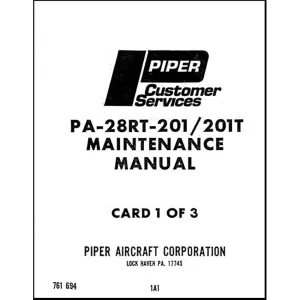 Piper PA28RT-201 ArrowIV,201TArrowIV Maintenance Manual (761-694)