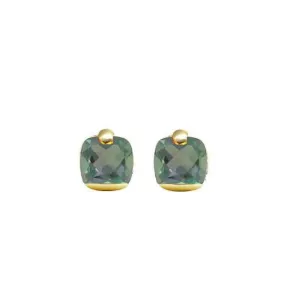 Pitti and Sisi Earrings in Lobo Rainbow Silver 925 Finish Pvd Gold Gold Green Quartz OR 9591g/069