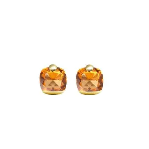 Pitti and Sisi Earrings in Lobo Rainbow Silver 925 Finish Pvd Gold Yellow Quartz Cognac or 9591g/087