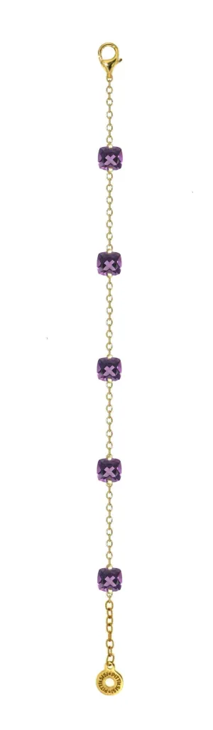 Pitti and Sisi Rainbow bracelet 925 silver finish pvd yellow gold quartz purple bric 9590g/086